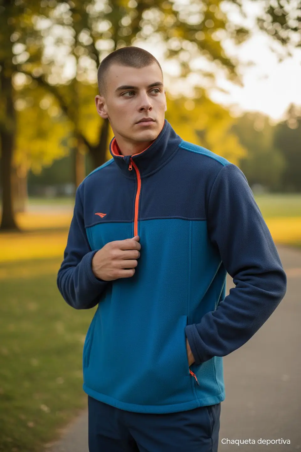 Chaqueta Penalty Fleece Azul Marino/Verde 4