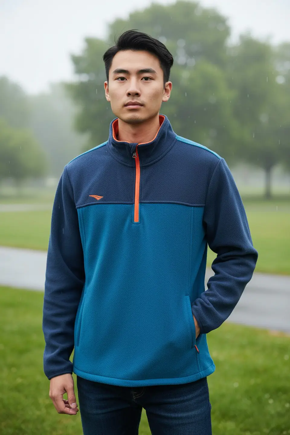 Chaqueta Penalty Fleece Azul Marino/Verde 5