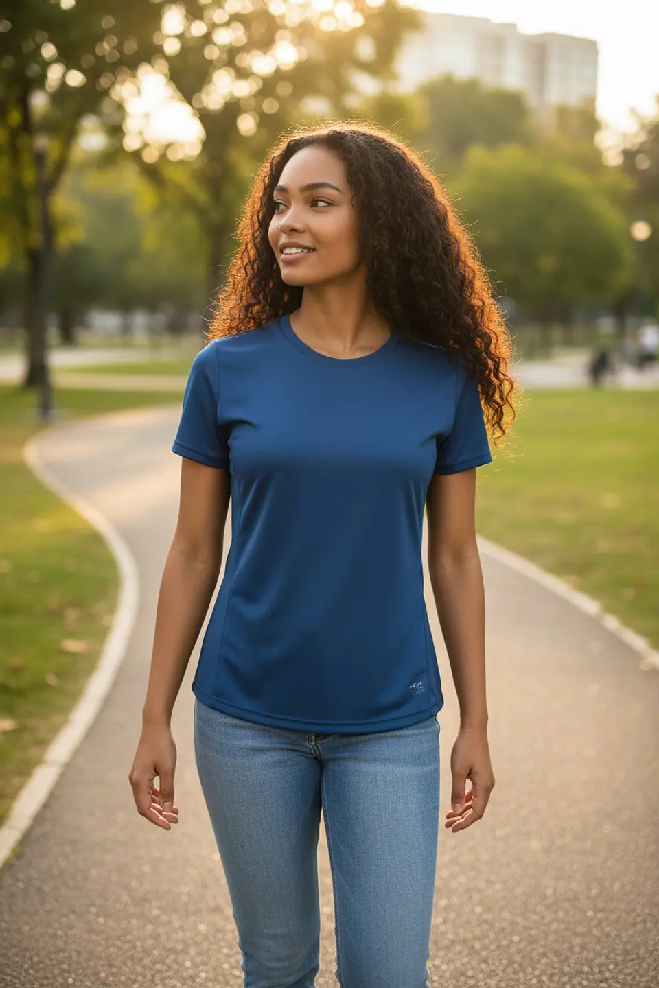 Polera Block Femenina Azul 4