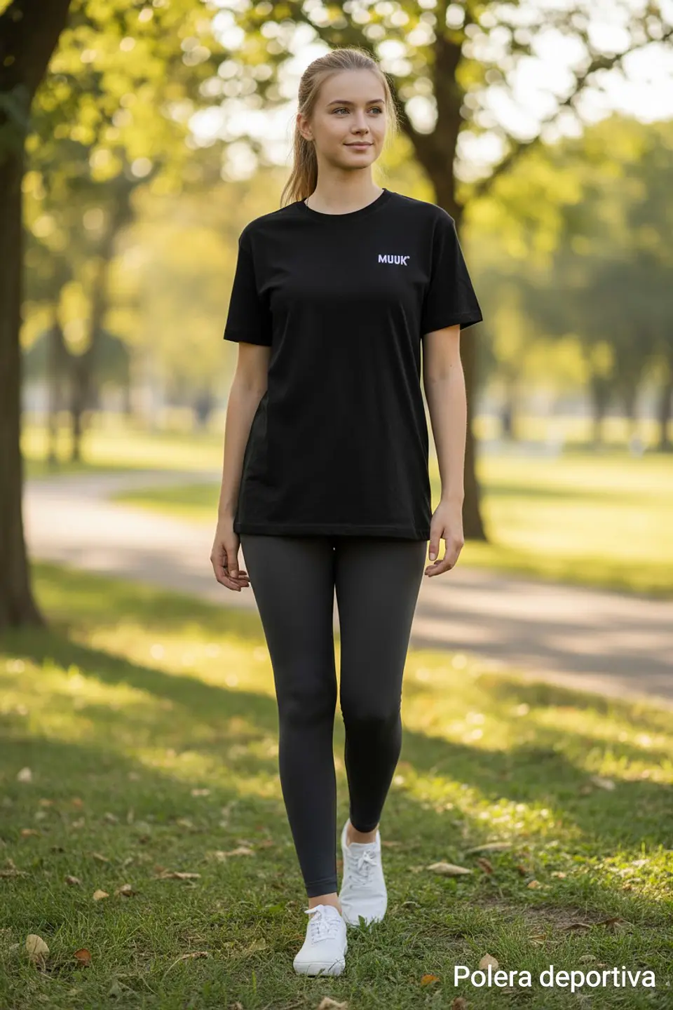 Polera Muuk 100% Algodón Negro 7