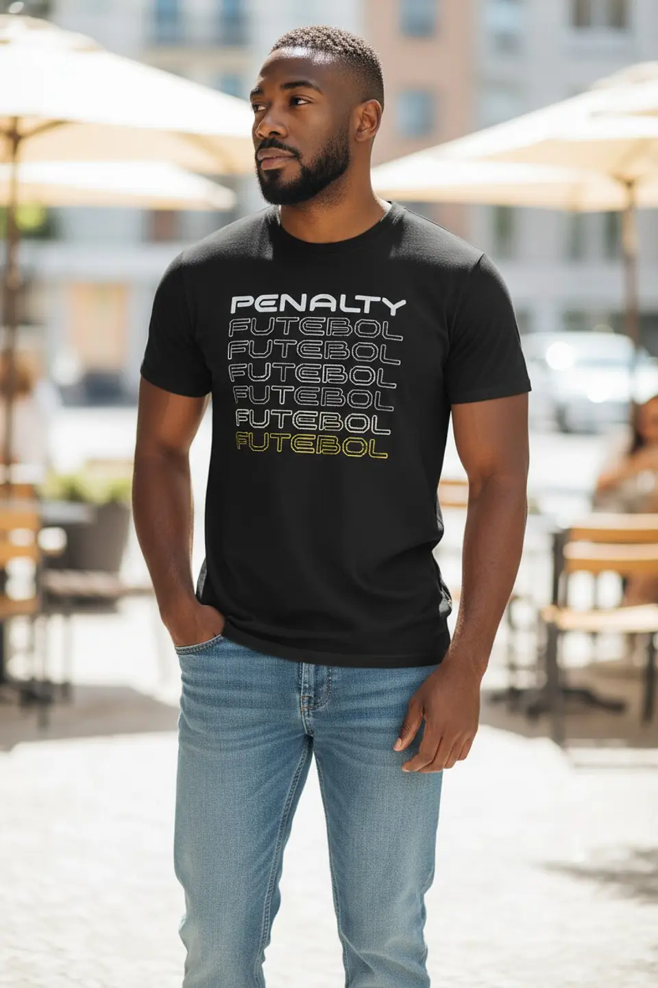 Polera Penalty Futbol Negro 2