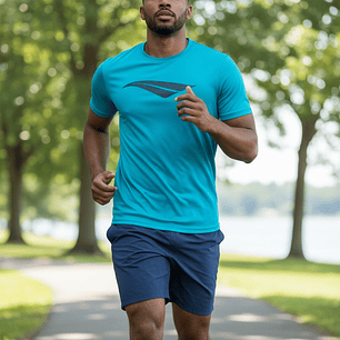 Polera Penalty Logomania Turquesa 