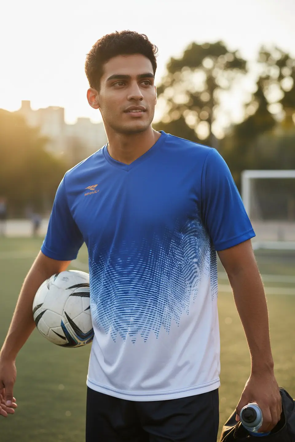 Polera Penalty Prisma Azul Blanco 2