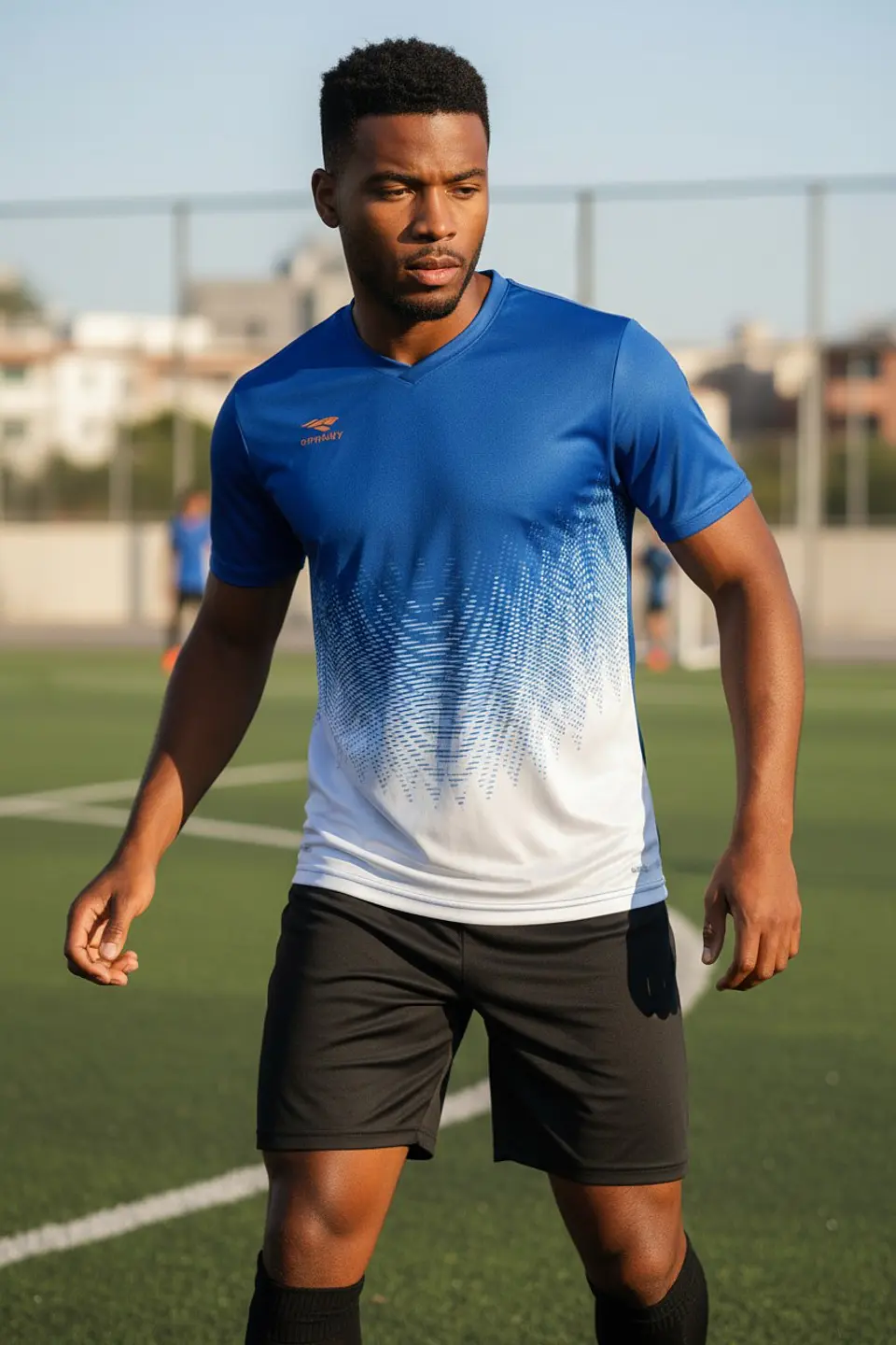 Polera Penalty Prisma Azul Blanco 4