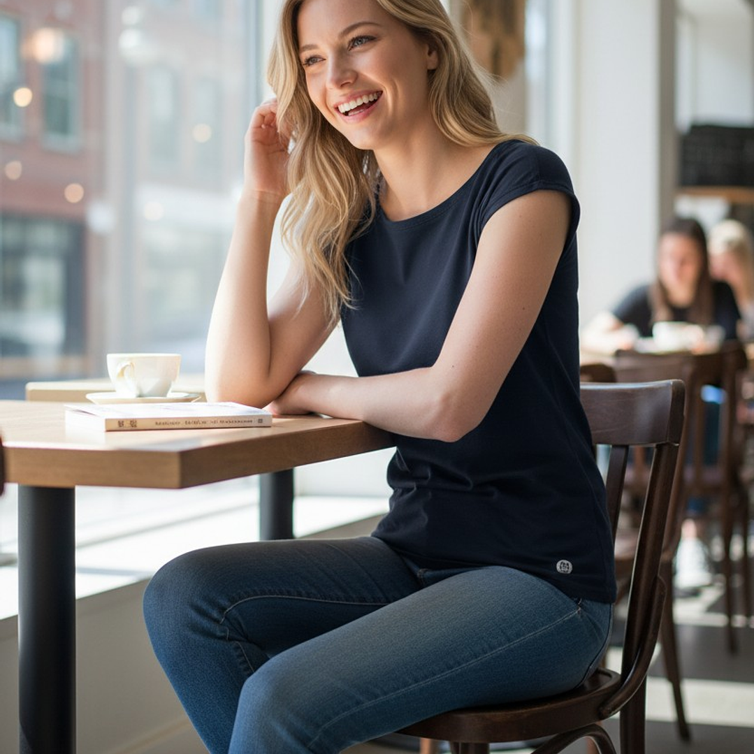 Polera Penalty Raiz Mujer Azul Oscuro 2
