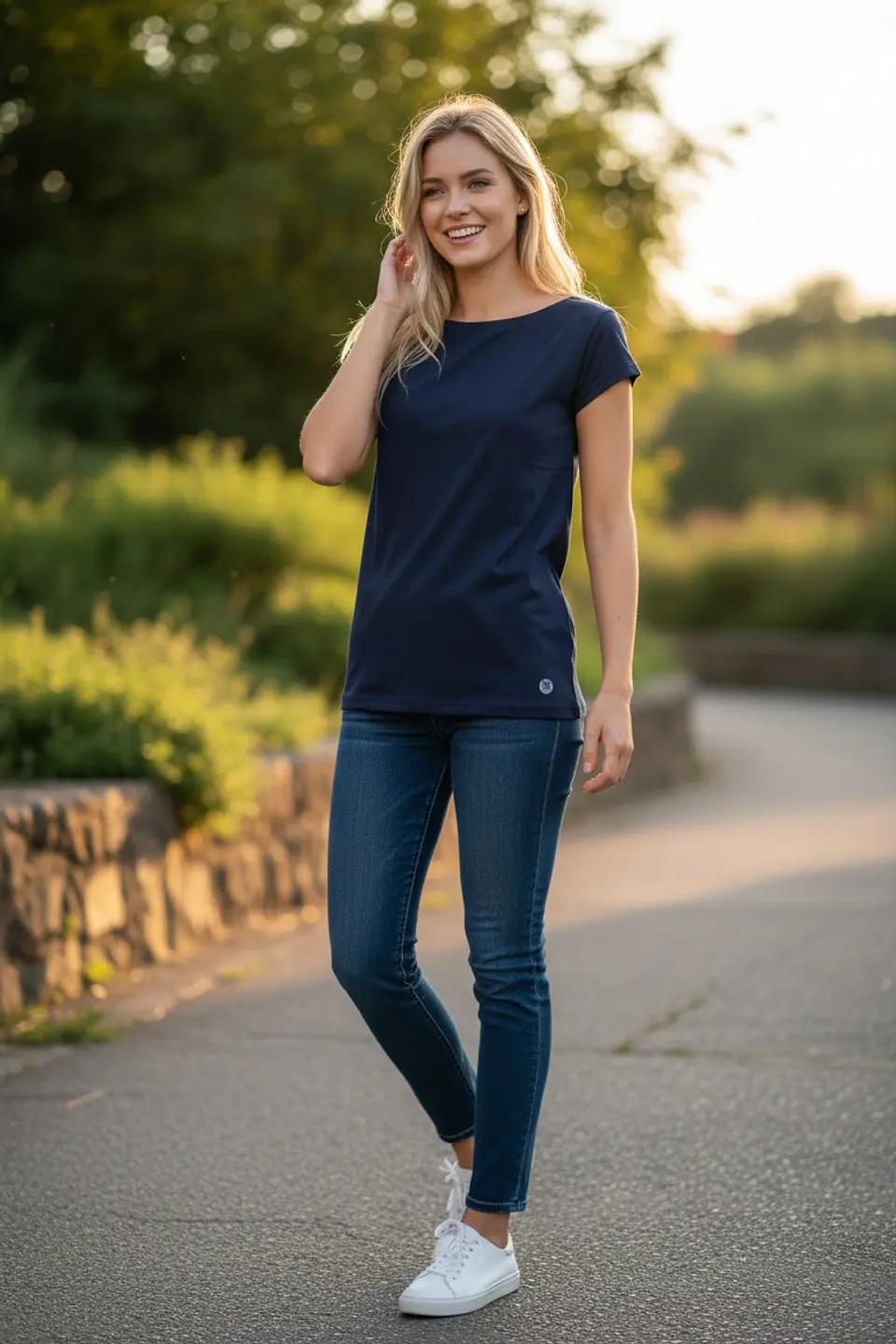 Polera Penalty Raiz Mujer Azul Oscuro 4