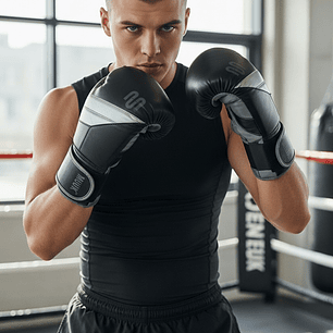 Guante De Box Muuk PU K.O. Negro-Gris