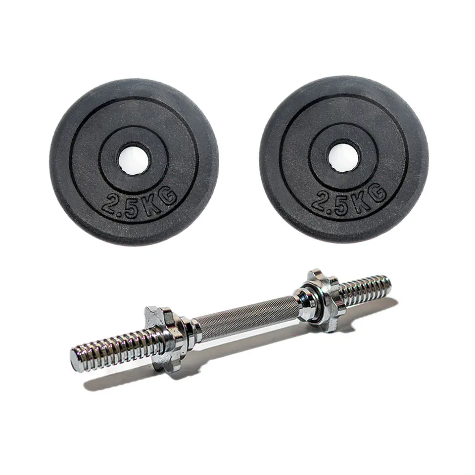 Set Barra Recta 14 Pulgadas + 2 Discos Preolímpicos 2.5kg 1