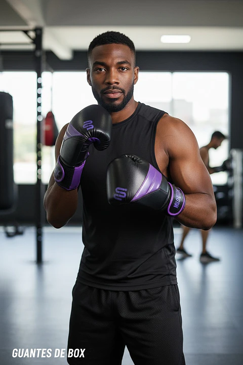 Guante De Box Muuk PU K.O. Negro-Púrpura