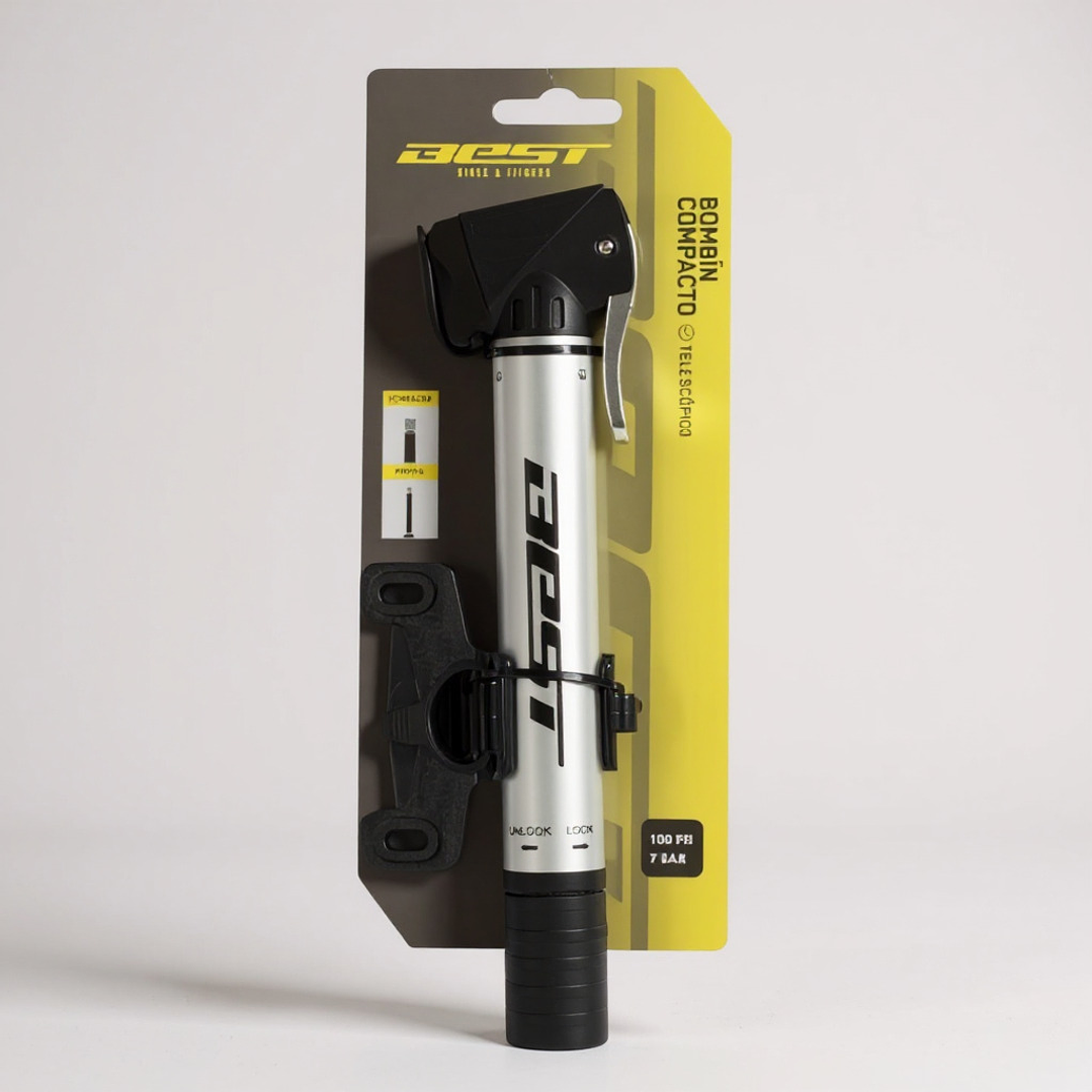 Bombin para Bicicleta Aluminio Best con Mango y Manometro 1