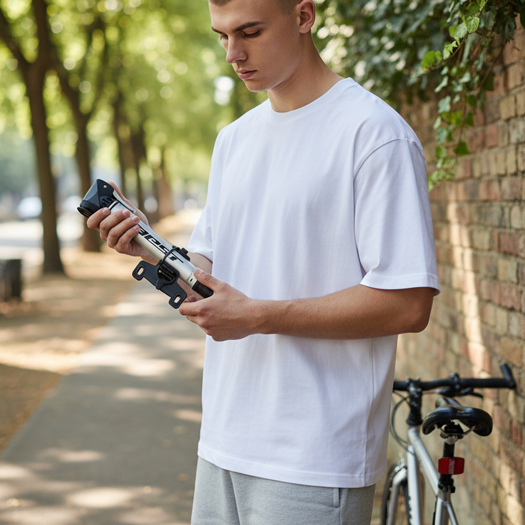 Bombin para Bicicleta Aluminio Best con Mango y Manometro 2