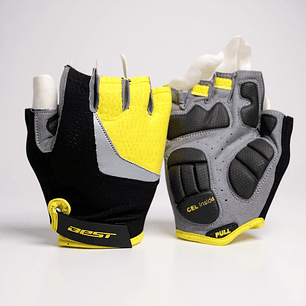 Guantes de Ciclismo Corto Best Amarillo/Negro 