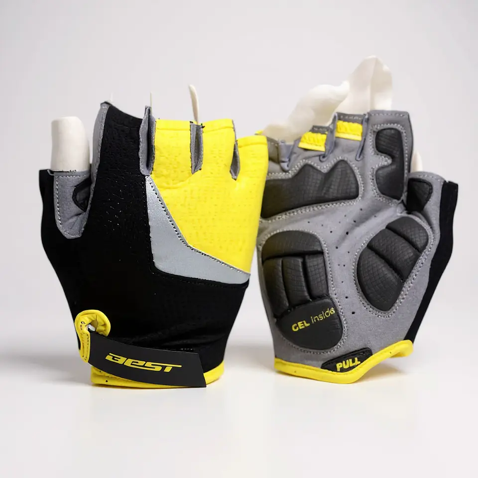 Guantes de Ciclismo Corto Best Amarillo/Negro  1