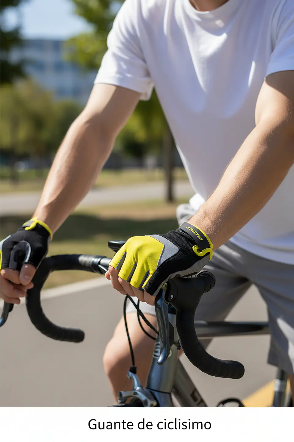 Guantes de Ciclismo Corto Best Amarillo/Negro  2