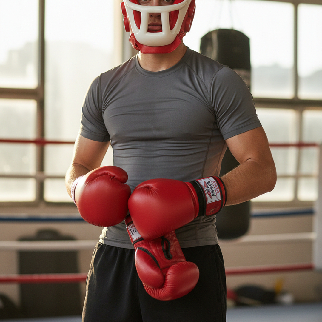 Cabezal de Artes Marciales Super Star con Rejilla Rojo 4