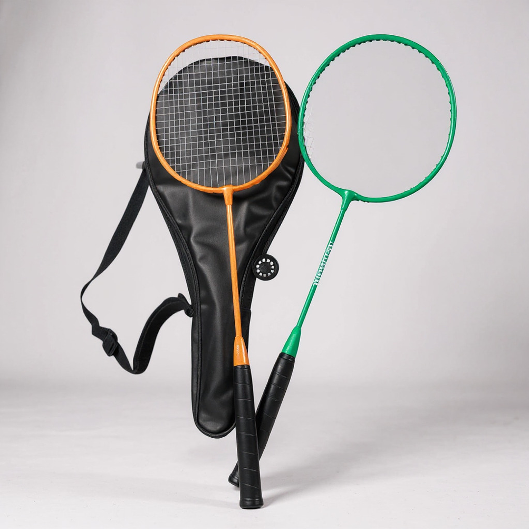 Set de Badminton 2 Raquetas Aluminio c/funda 3/4 1
