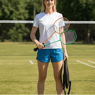 Set de Badminton 2 Raquetas Aluminio c/funda 3/4