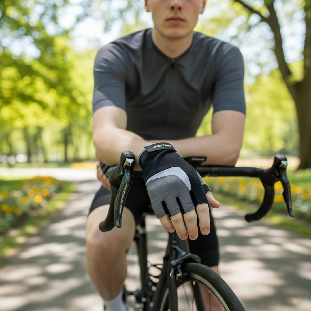 Guantes de Ciclismo Corto Best Gris/Negro  3