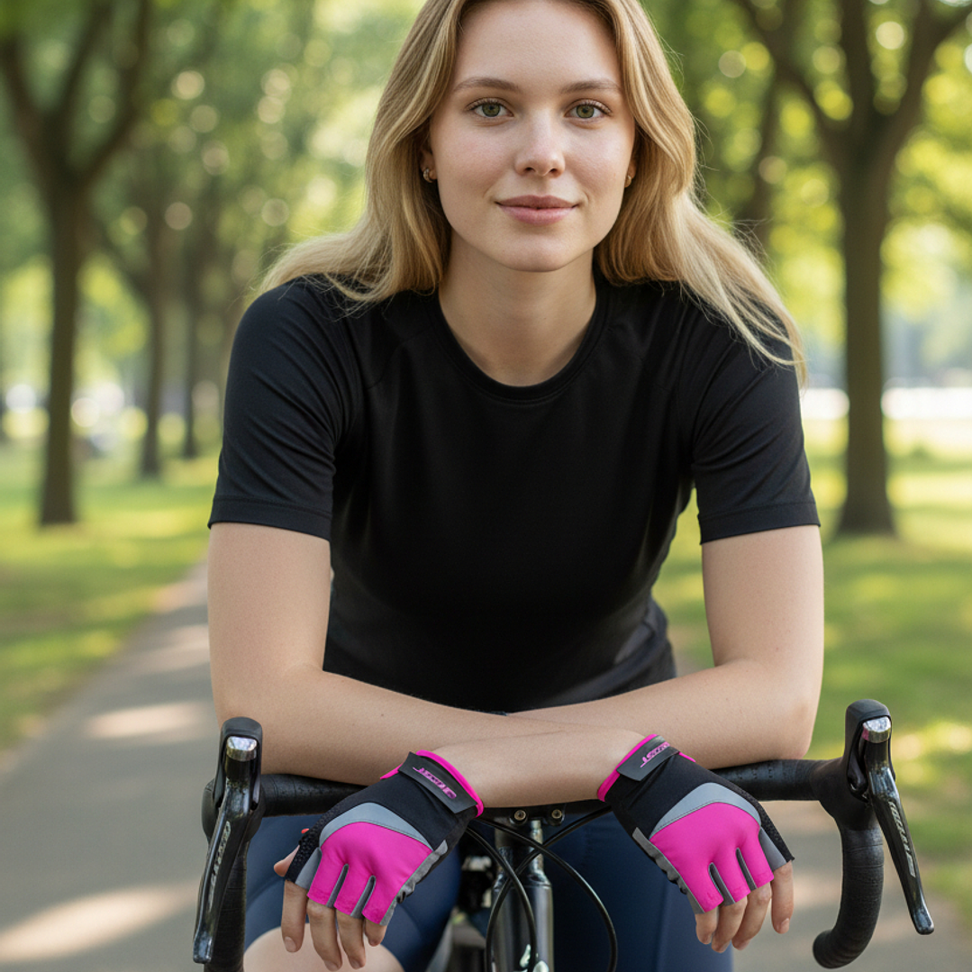Guantes de Ciclismo Corto Best Fucsia/Negro Talla M 2