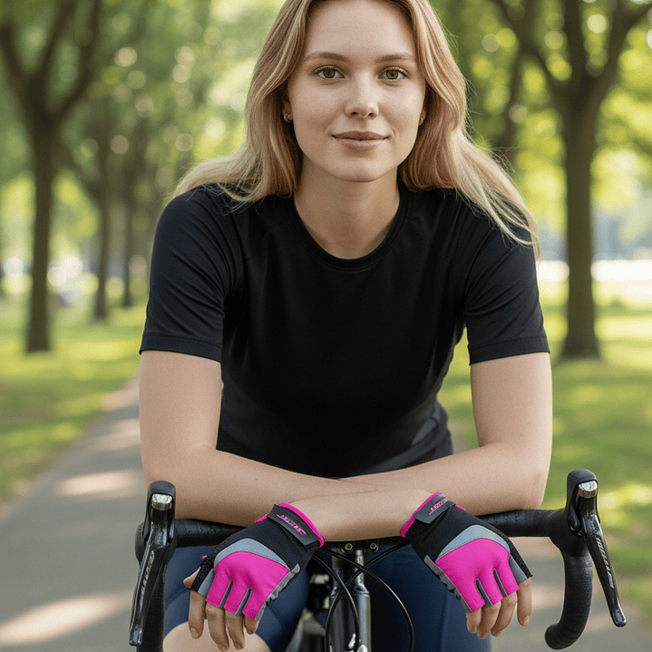 Guantes de Ciclismo Corto Best Fucsia/Negro Talla M 2