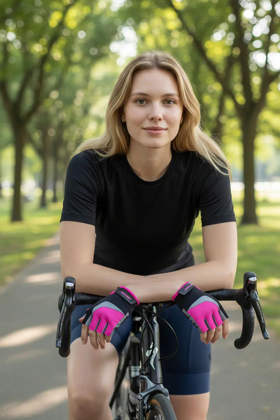 Guantes de Ciclismo Corto Best Fucsia/Negro Talla M 2
