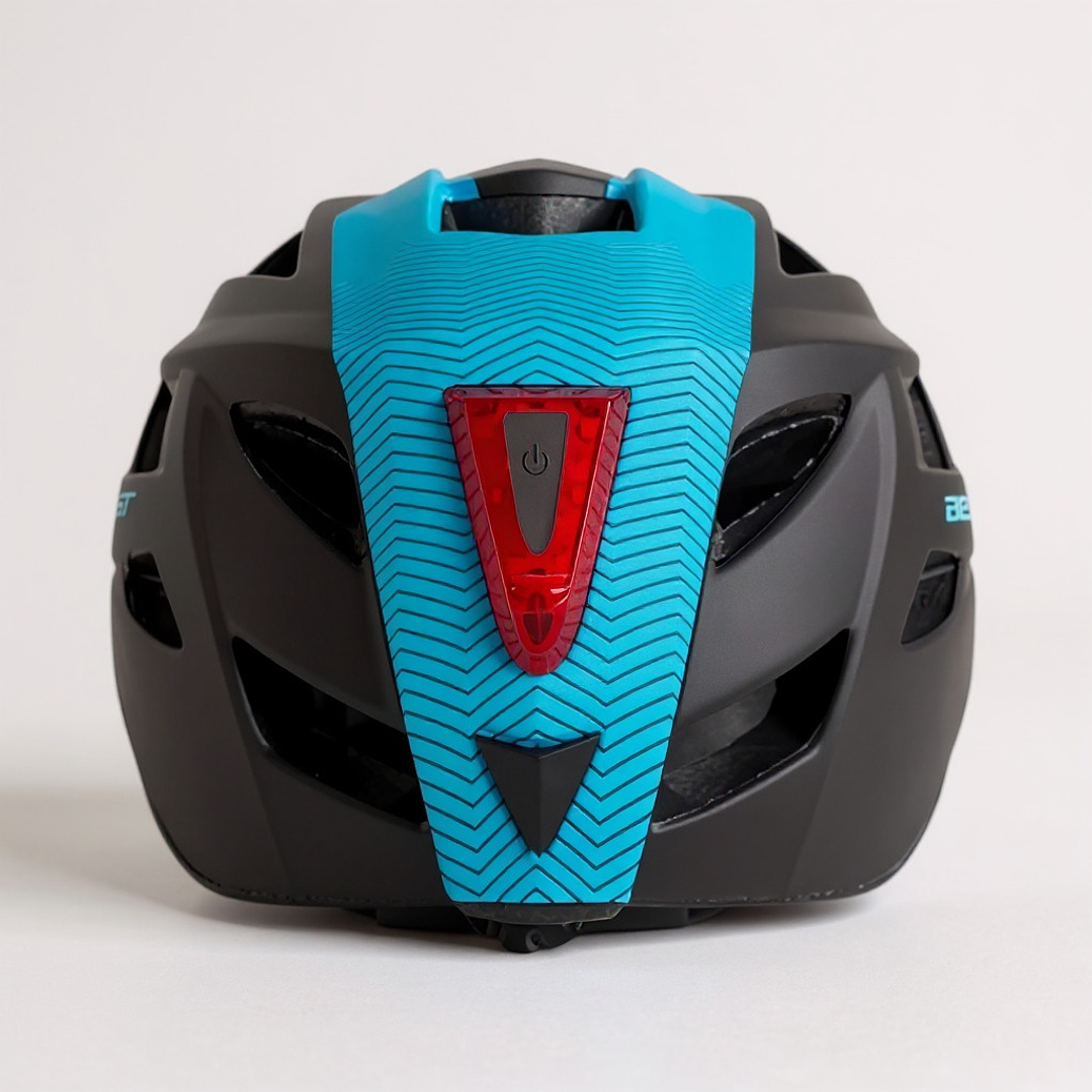 Casco de Ciclismo Best 37165 con Luz NG/AZ  2