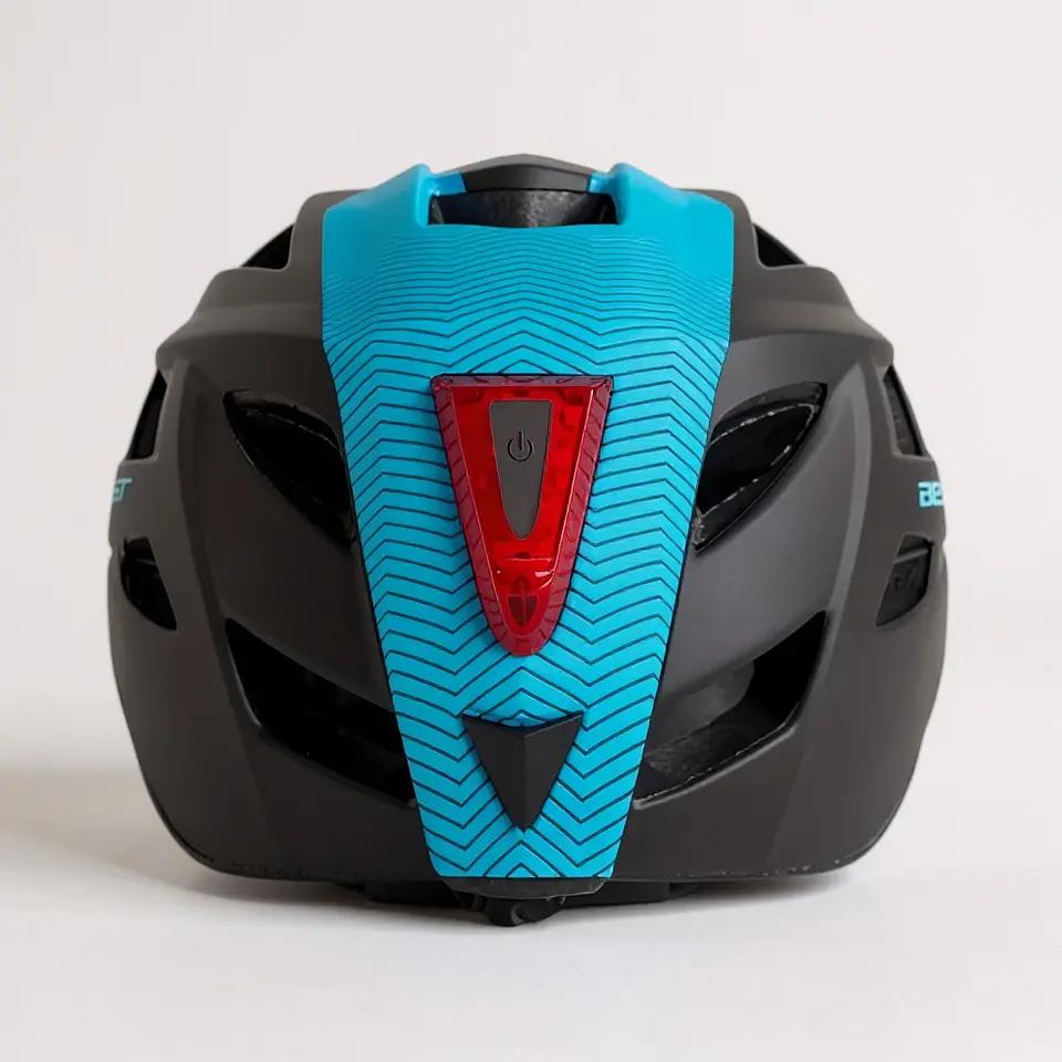 Casco de Ciclismo Best 37165 con Luz NG/AZ  2