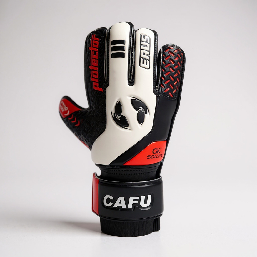 Guante de Arquero Cafu Protector Erus Ferula Negro Rojo  2