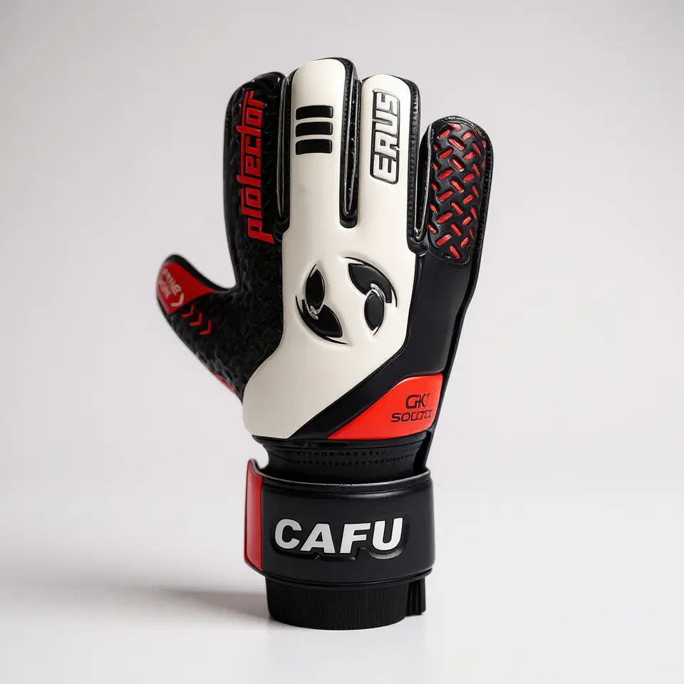 Guante de Arquero Cafu Protector Erus Ferula Negro Rojo  2