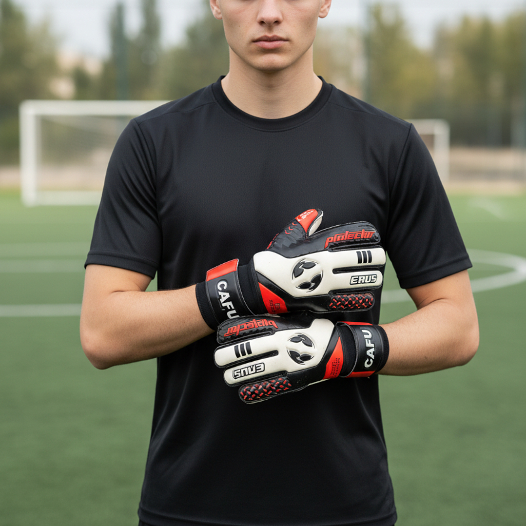 Guante de Arquero Cafu Protector Erus Ferula Negro Rojo  3