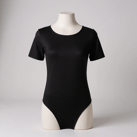 Malla de Gimnasia  Lycra Manga Corta Negro 