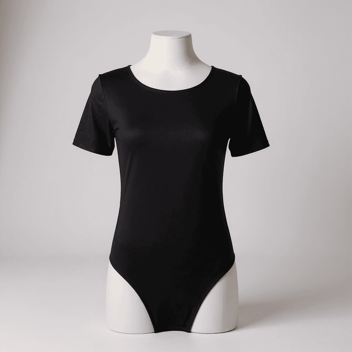 Malla de Gimnasia  Lycra Manga Corta Negro  1