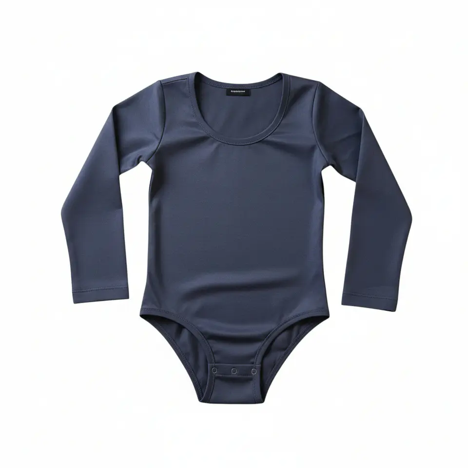 Malla de Gimnasia Lycra Manga Larga Azul  1