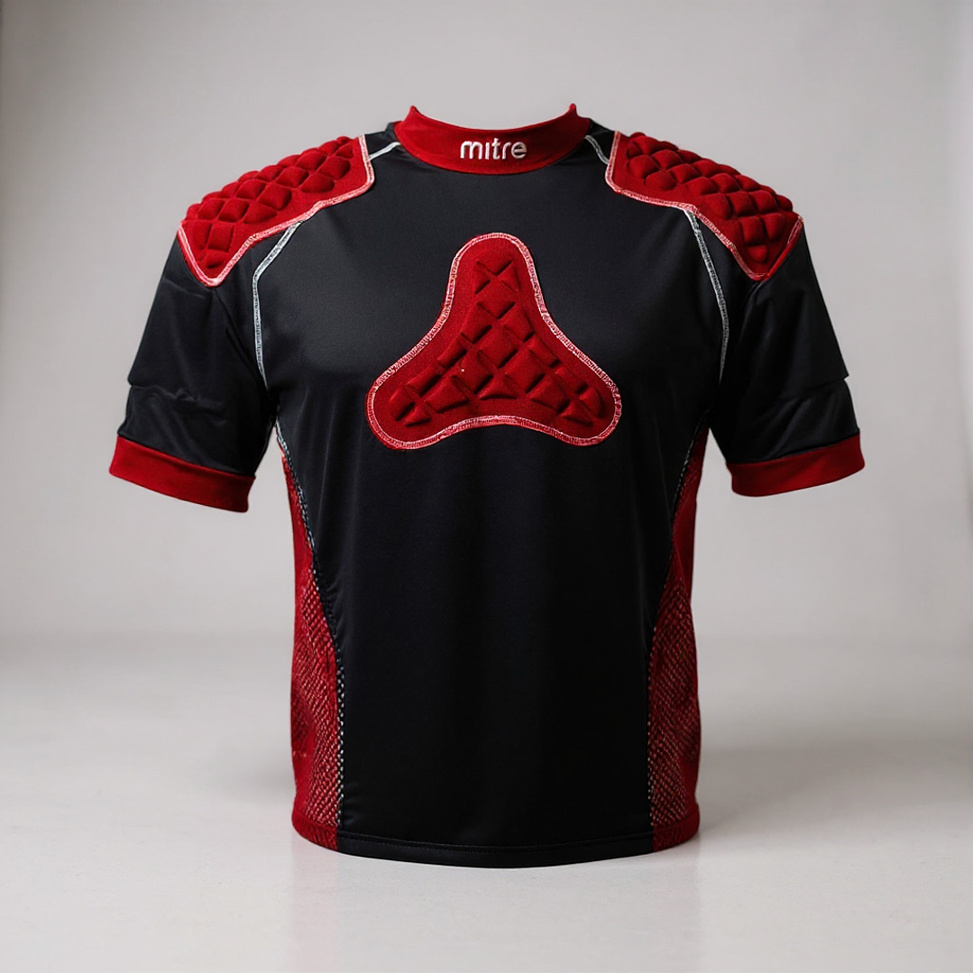 Hombrera de Rugby Mitre Premier Academy Armour Negro-Rojo 2
