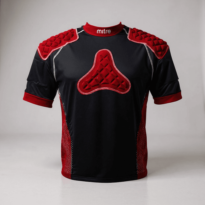 Hombrera de Rugby Mitre Premier Academy Armour Negro-Rojo 2