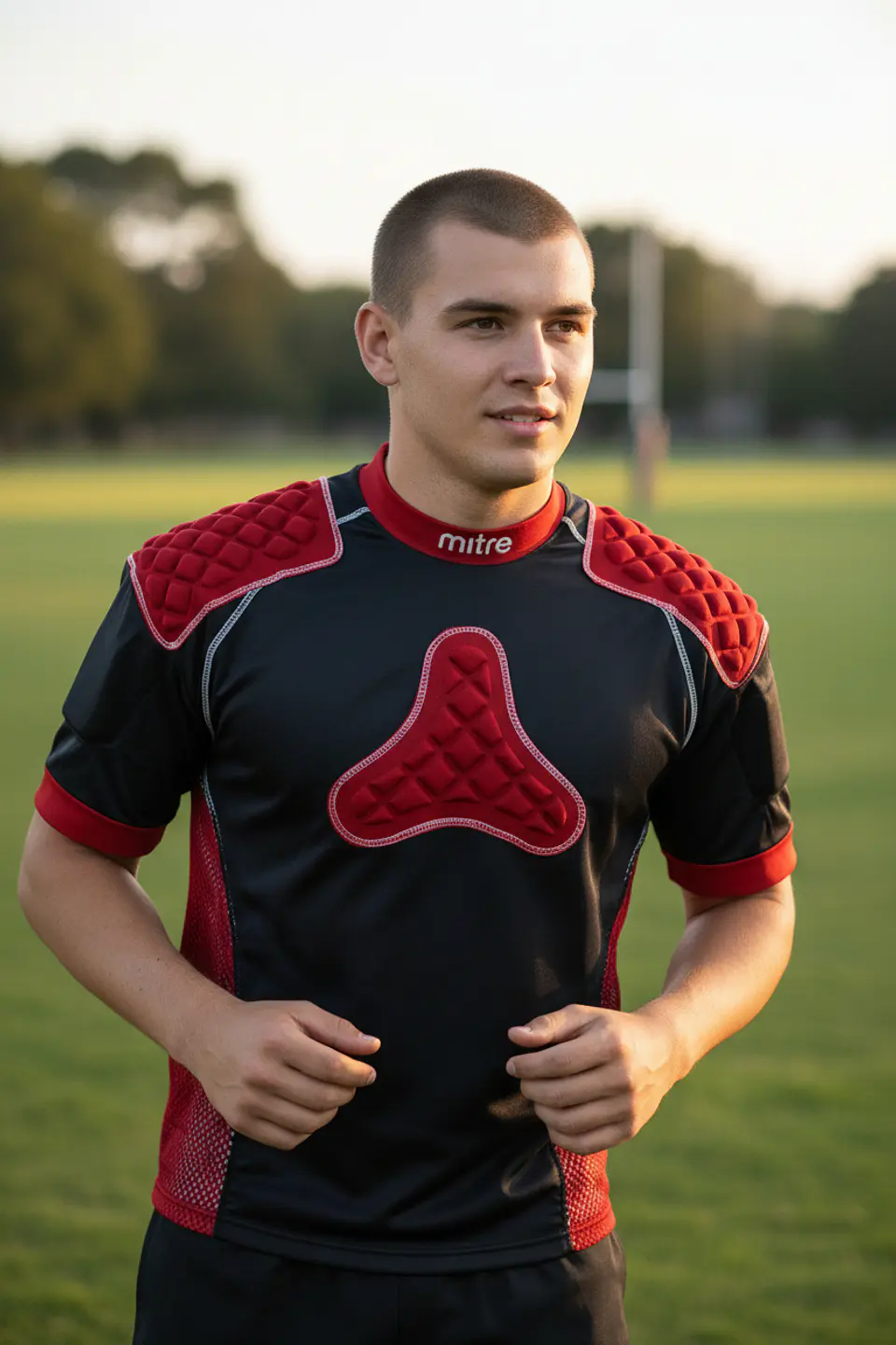 Hombrera de Rugby Mitre Premier Academy Armour Negro-Rojo 4