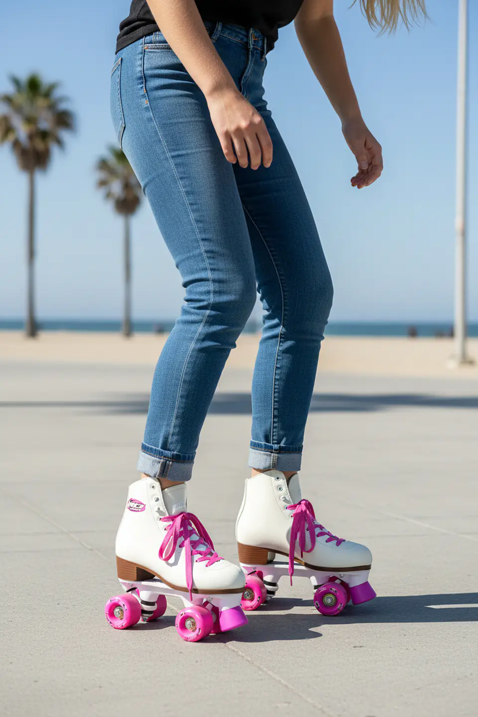 Patin Artistico Holly Sport Base Goma Color Crema Rosado 3