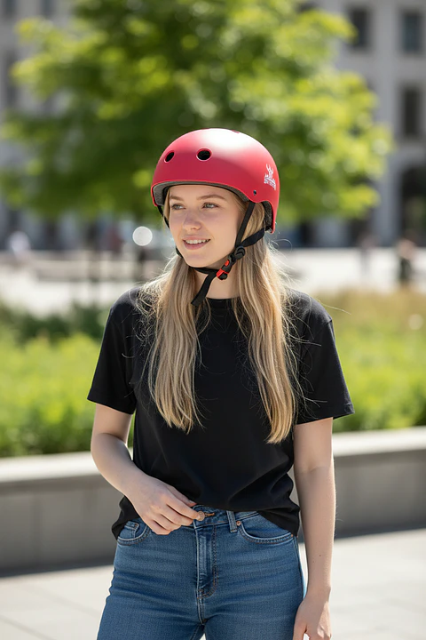 Casco de Patin/Skate Darkstar sin Luz Rojo