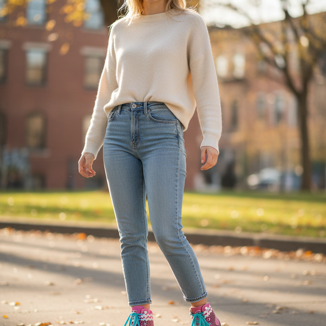 Patin Artistico Hondar Luna Base Plastico Cuadros Negro-Fucsia 2