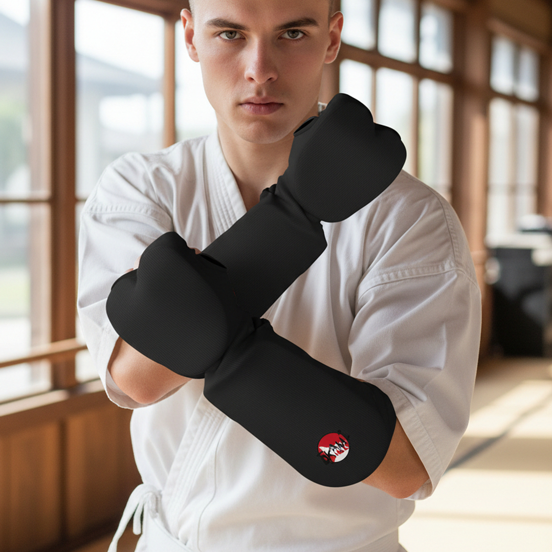 Protector Antebrazo de Taekwondo Okami Elasticado Negro 2