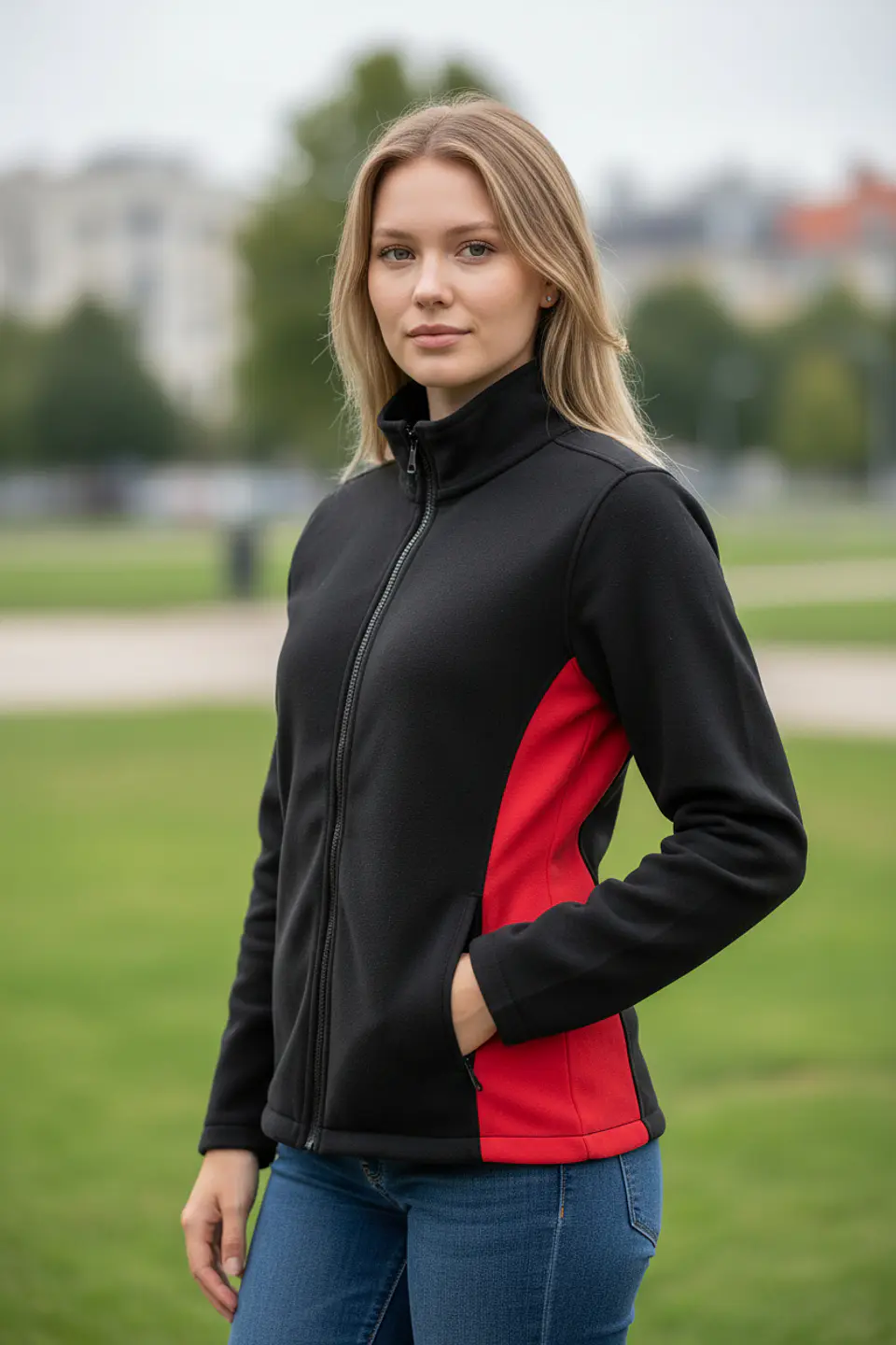 Chaqueta Penalty Fleece Negro/Rosa 5