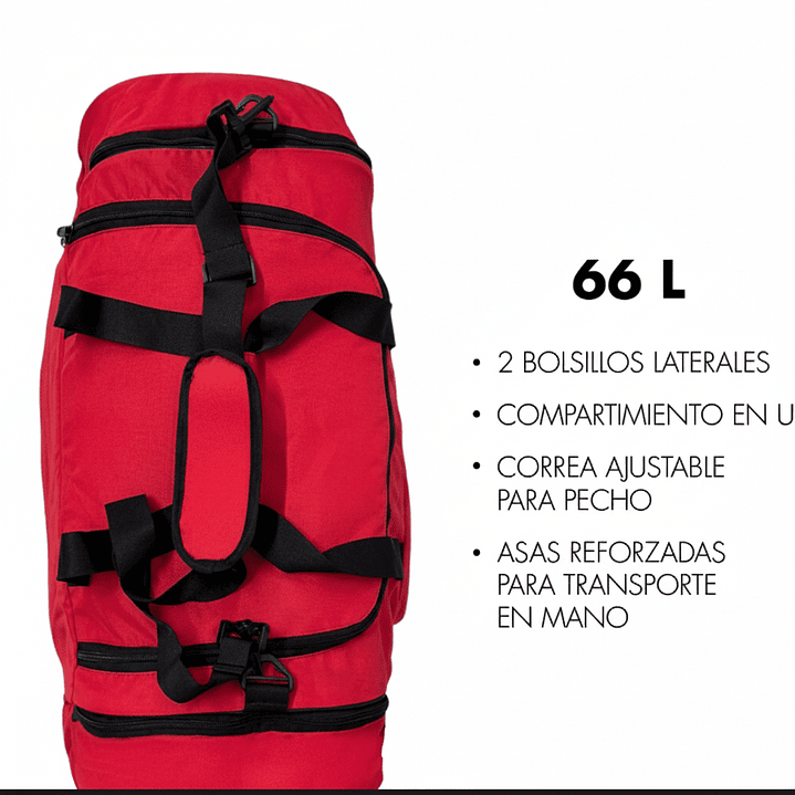 Bolso Deportivo Rojo Muuk 66 lts 10