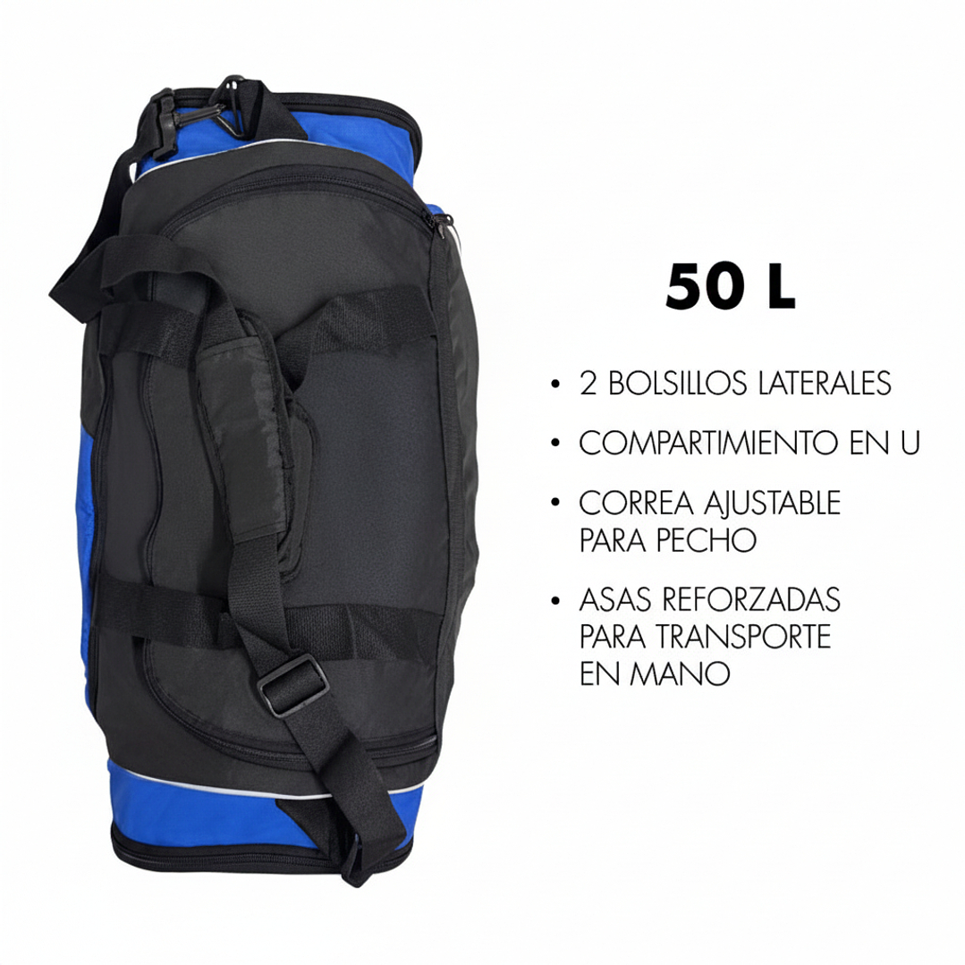 Bolso Deportivo Azul Muuk 50 lts 8