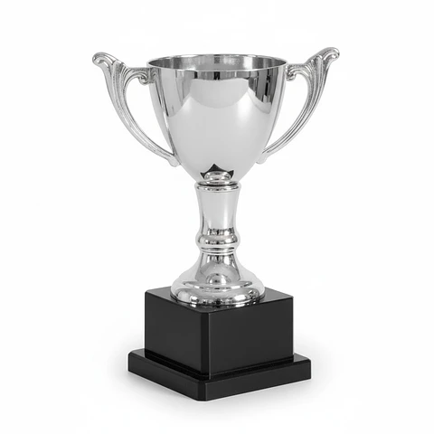 Copa Plateada MTT1321 Nacional Base Plastica Alto 20 cm