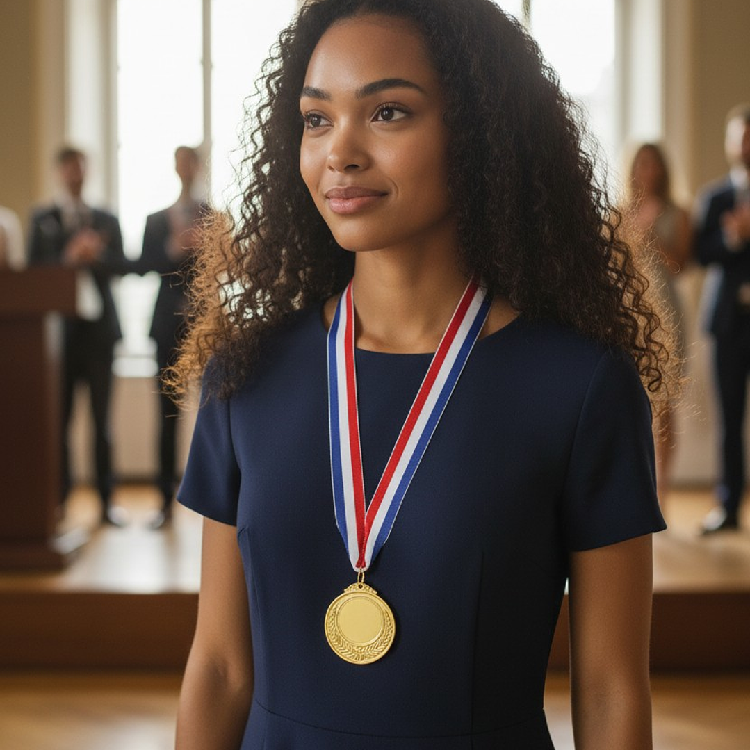 Medalla Generica Dorada c/Cinta Tricolor 3