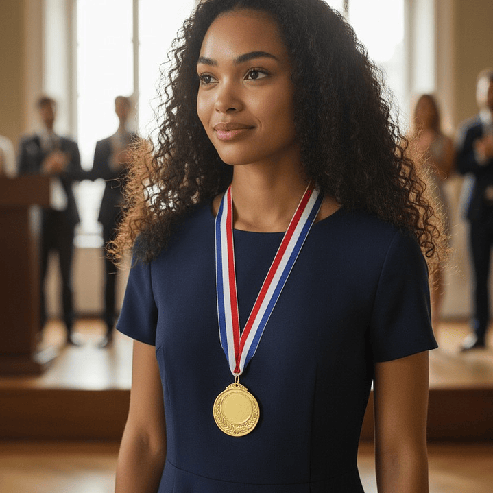 Medalla Generica Dorada c/Cinta Tricolor 3