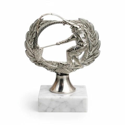 Trofeo de Pescador Resina Base Piedra