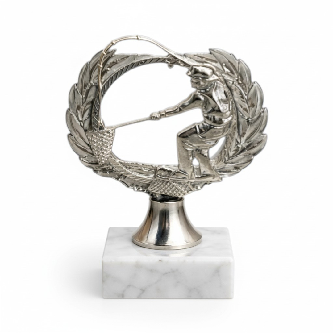 Trofeo de Pescador Resina Base Piedra 1