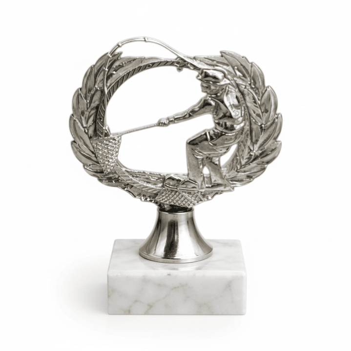 Trofeo de Pescador Resina Base Piedra 1