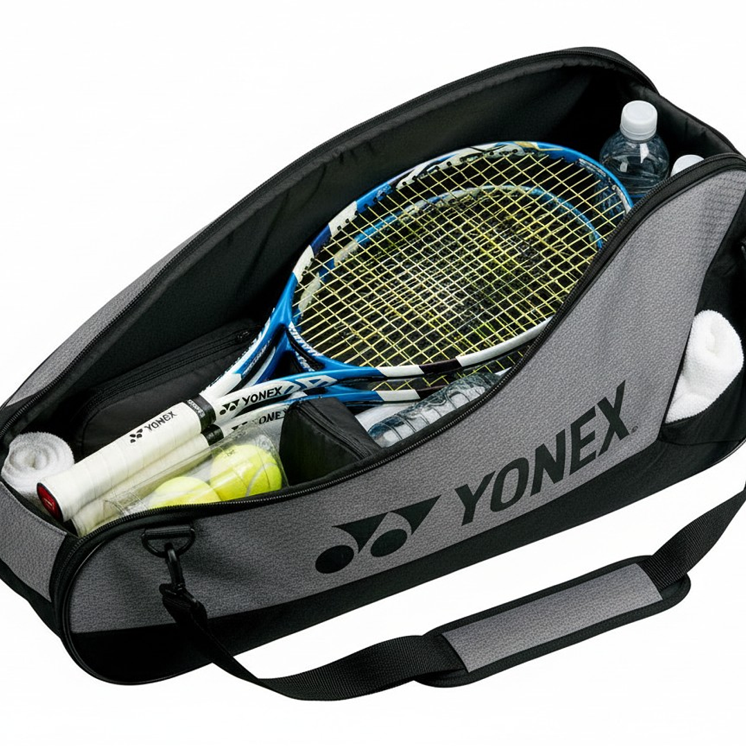 Bolso para Raqueta Yonex Team 42523 3 Pcs Negro/Gris 3